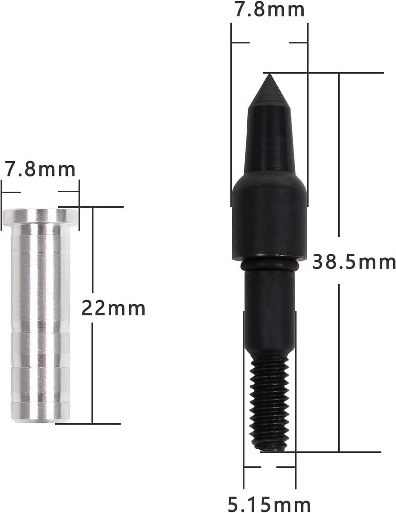 Yls 12 Pack Archery Arrow Aluminum Inserts for ID 6.2mm / 7.62mm Carbon Arrows, Crossbow Arrow Tips Inserts Fit Compound Bow Recurve Bow Inserts for 100 Grain Field Points Arrowheads - Image 2